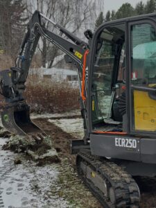 Grävmaskin 2,7 ton med rotortilt.