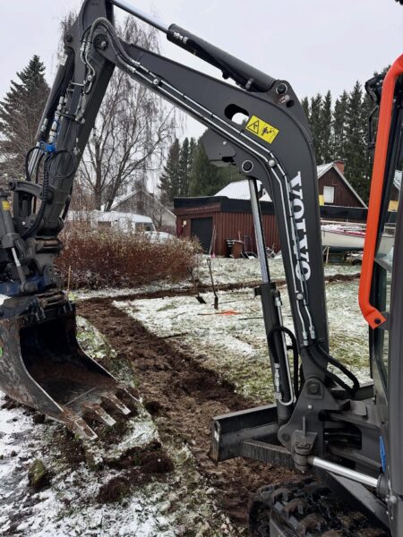 Grävmaskin 2,7 ton med rotortilt.